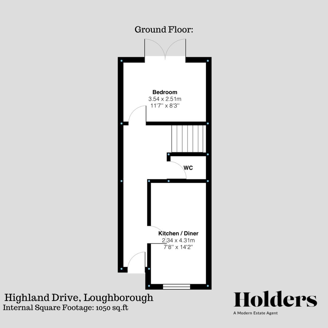 Ground Floor Floorplan for Highland Drive, Loughborough, Leicestershire,