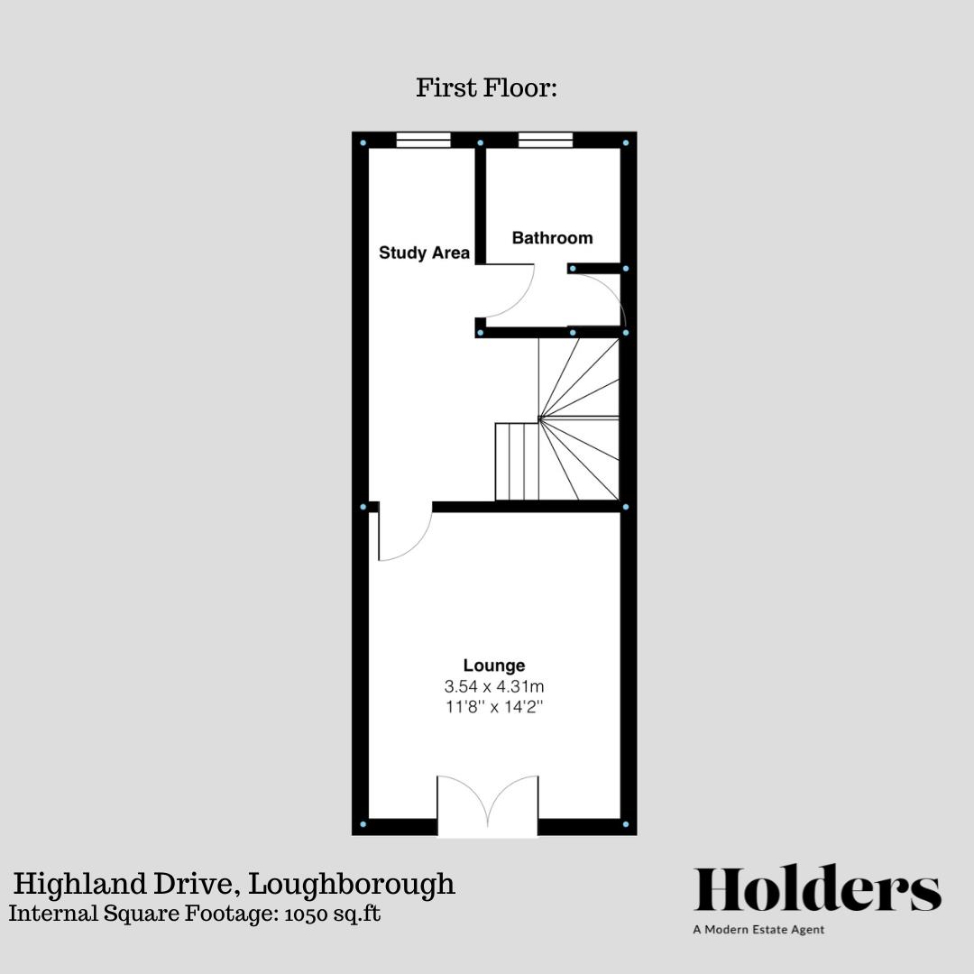 First Floor Floorplan for Highland Drive, Loughborough, Leicestershire,