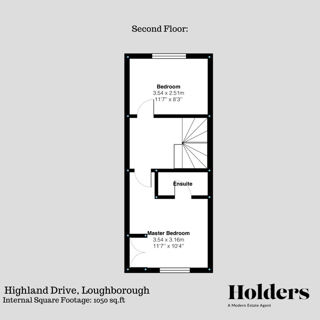 Second Floor Floorplan for Highland Drive, Loughborough, Leicestershire,