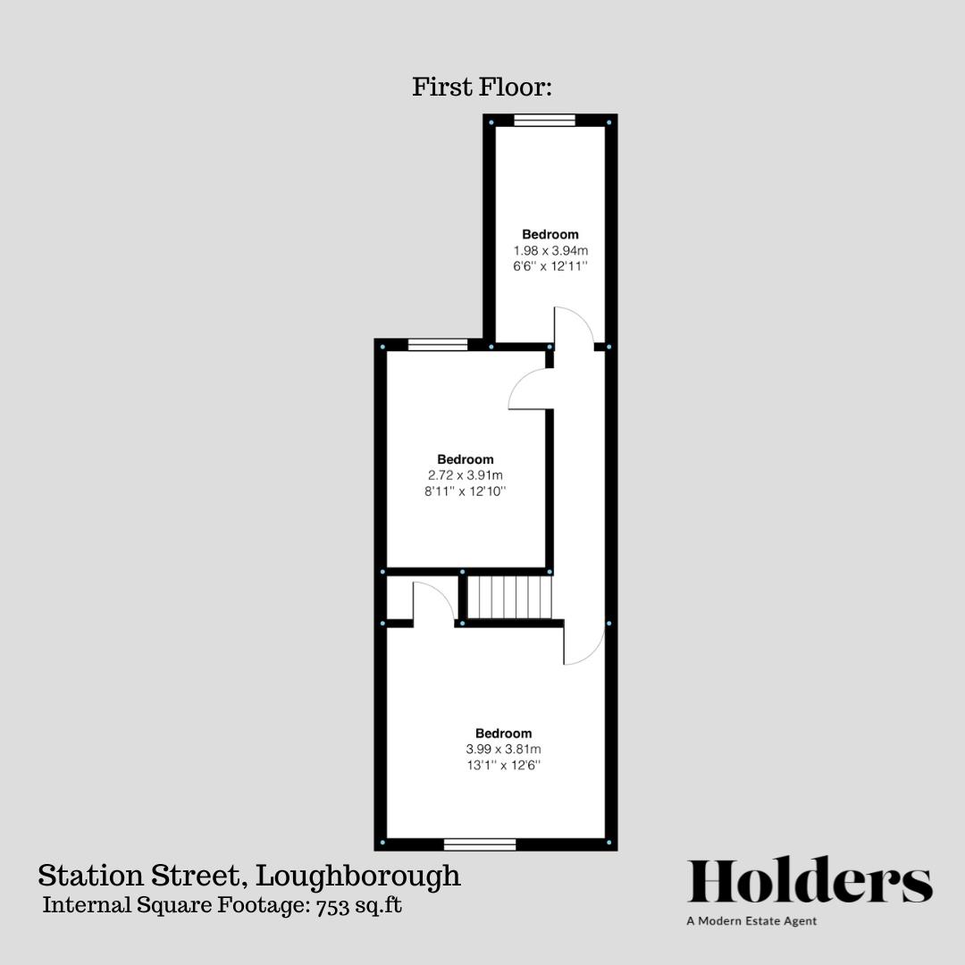 First Floor Floorplan for Station Street, Loughborough