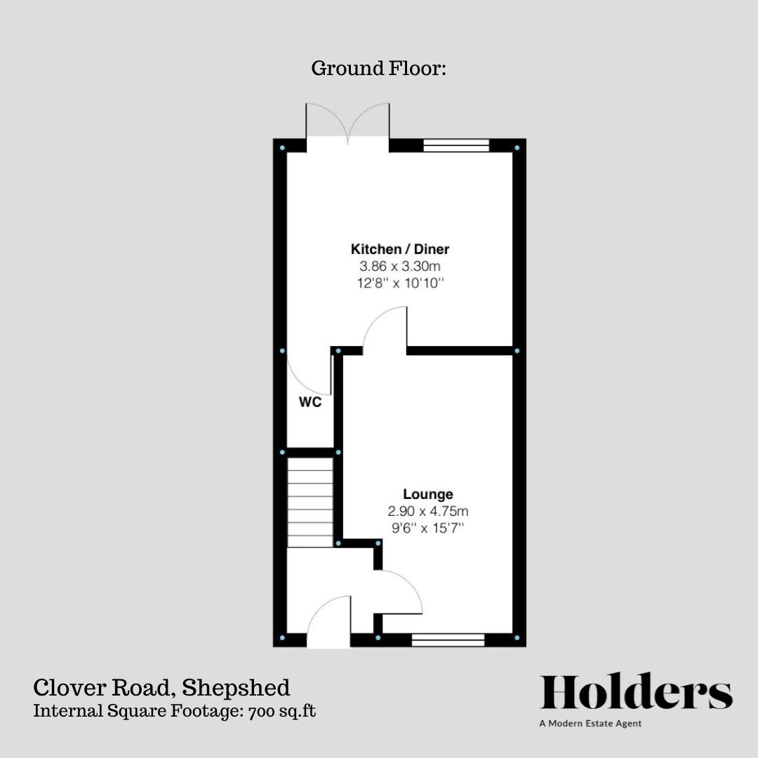 Ground Floor Floorplan for Clover Road, Shepshed, Loughborough
