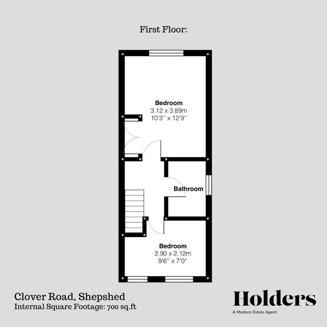 First Floor Floorplan for Clover Road, Shepshed, Loughborough