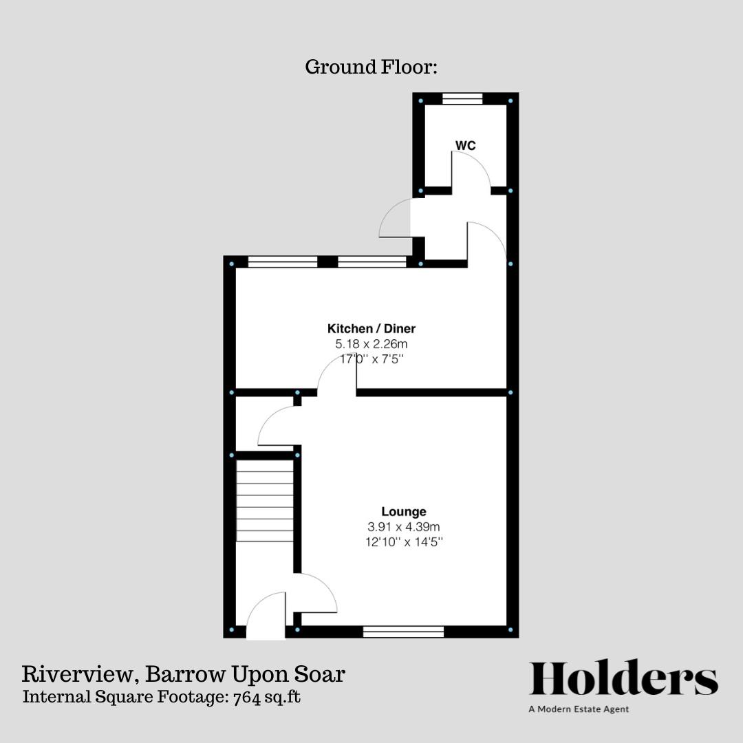 Ground Floor Floorplan for Riverview, Barrow Upon Soar, Loughborough