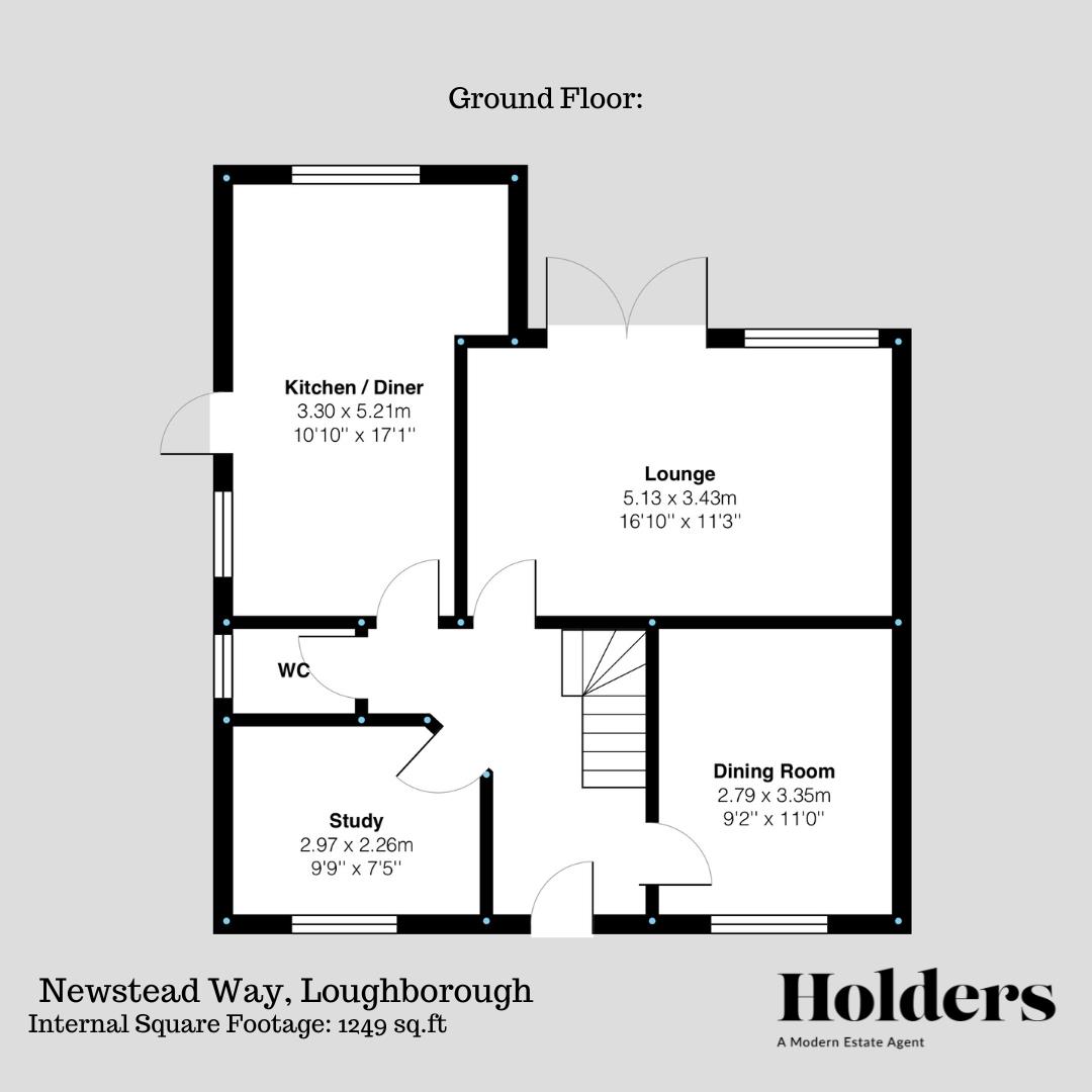 Ground Floor Floorplan for Newstead Way, Loughborough
