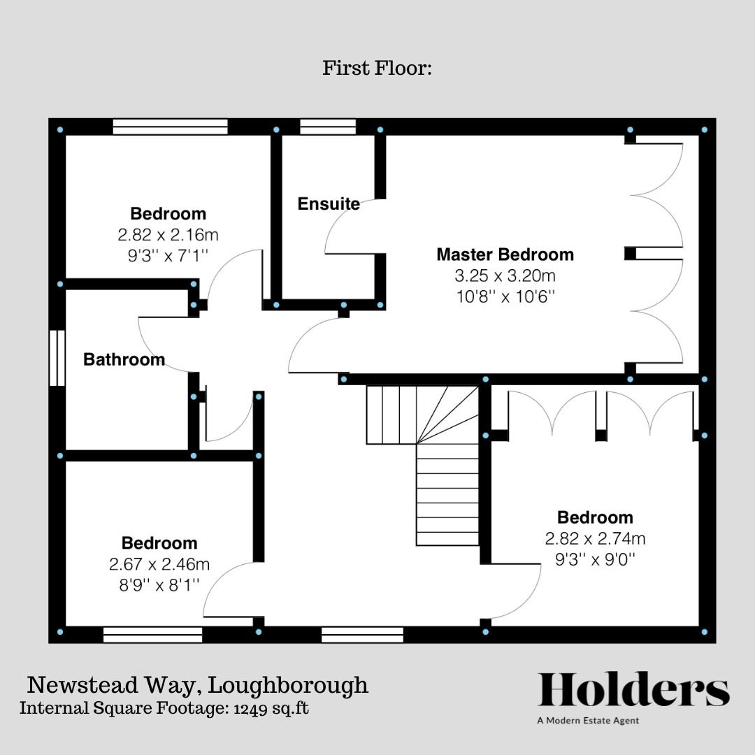 First Floor Floorplan for Newstead Way, Loughborough