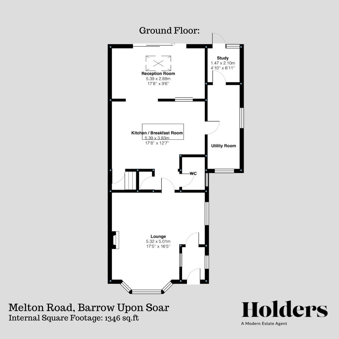 Ground Floor Floorplan for Melton Road, Barrow Upon Soar, Loughborough