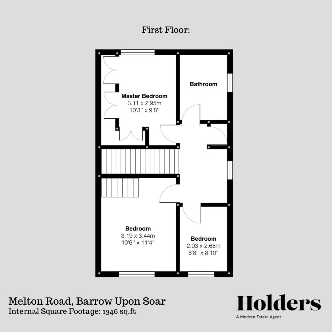 First Floor Floorplan for Melton Road, Barrow Upon Soar, Loughborough