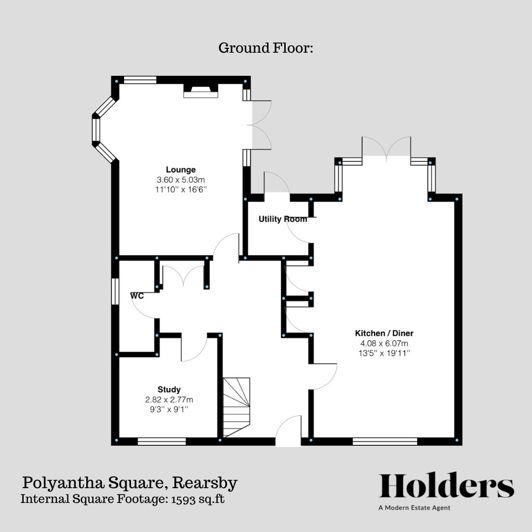 Ground Floor Floorplan for Polyantha Square, Rearsby, Leicester