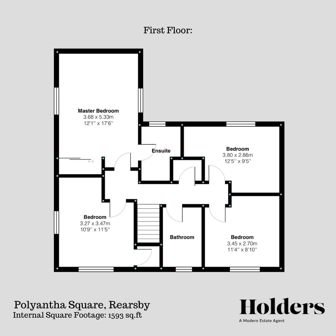 First Floor Floorplan for Polyantha Square, Rearsby, Leicester