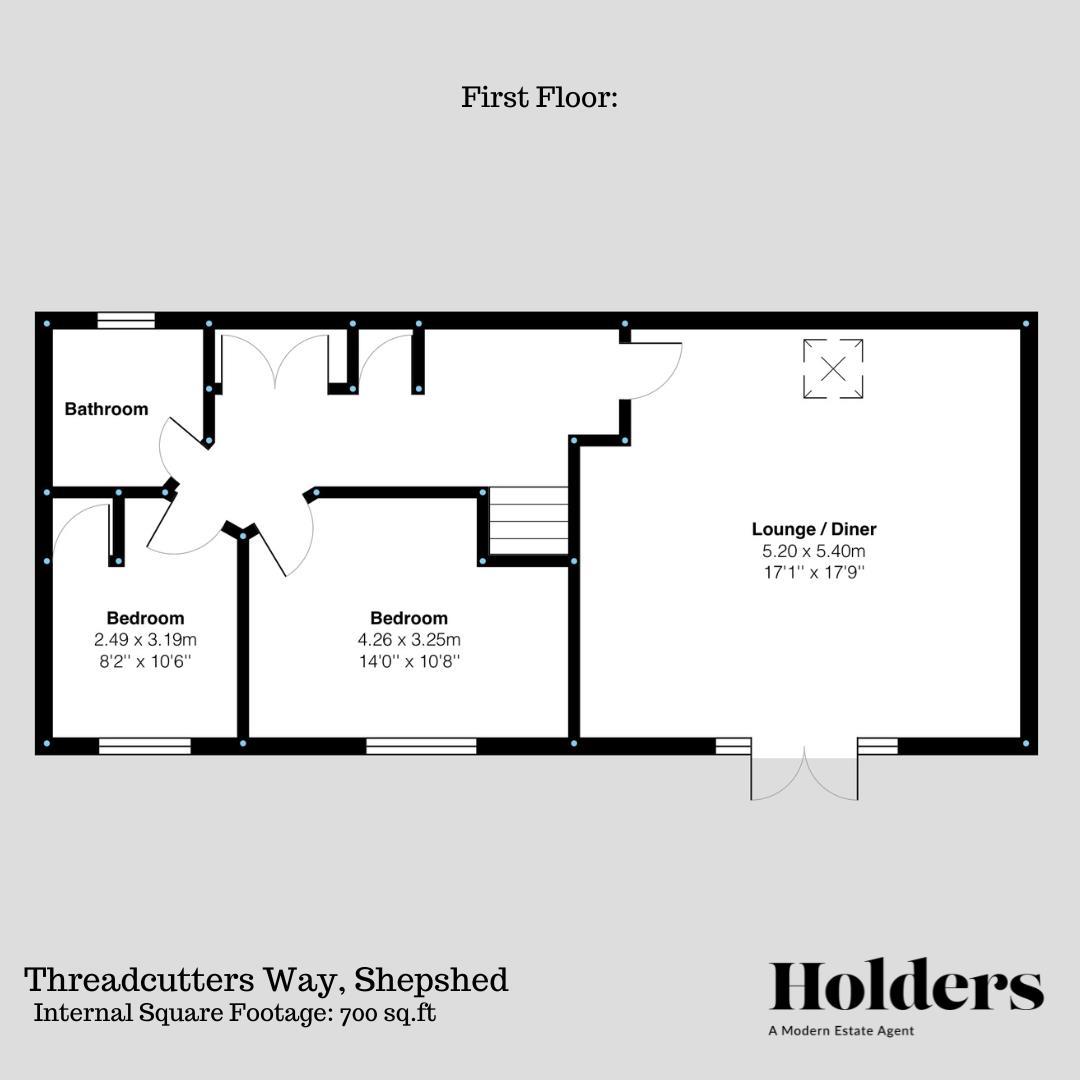 First Floor Floorplan for Threadcutters Way, Shepshed, Loughborough