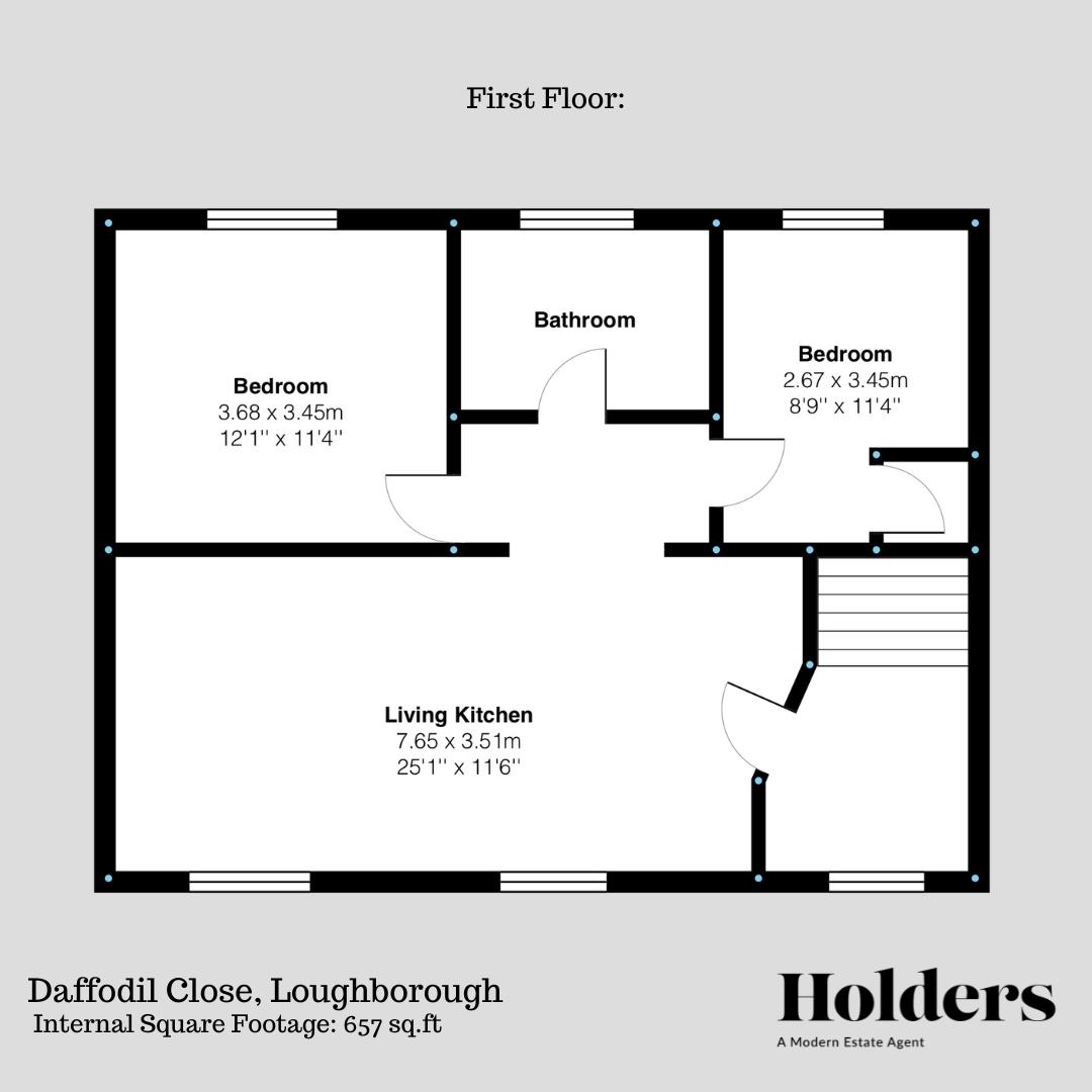 First Floor Floorplan for Daffodil Close, Loughborough