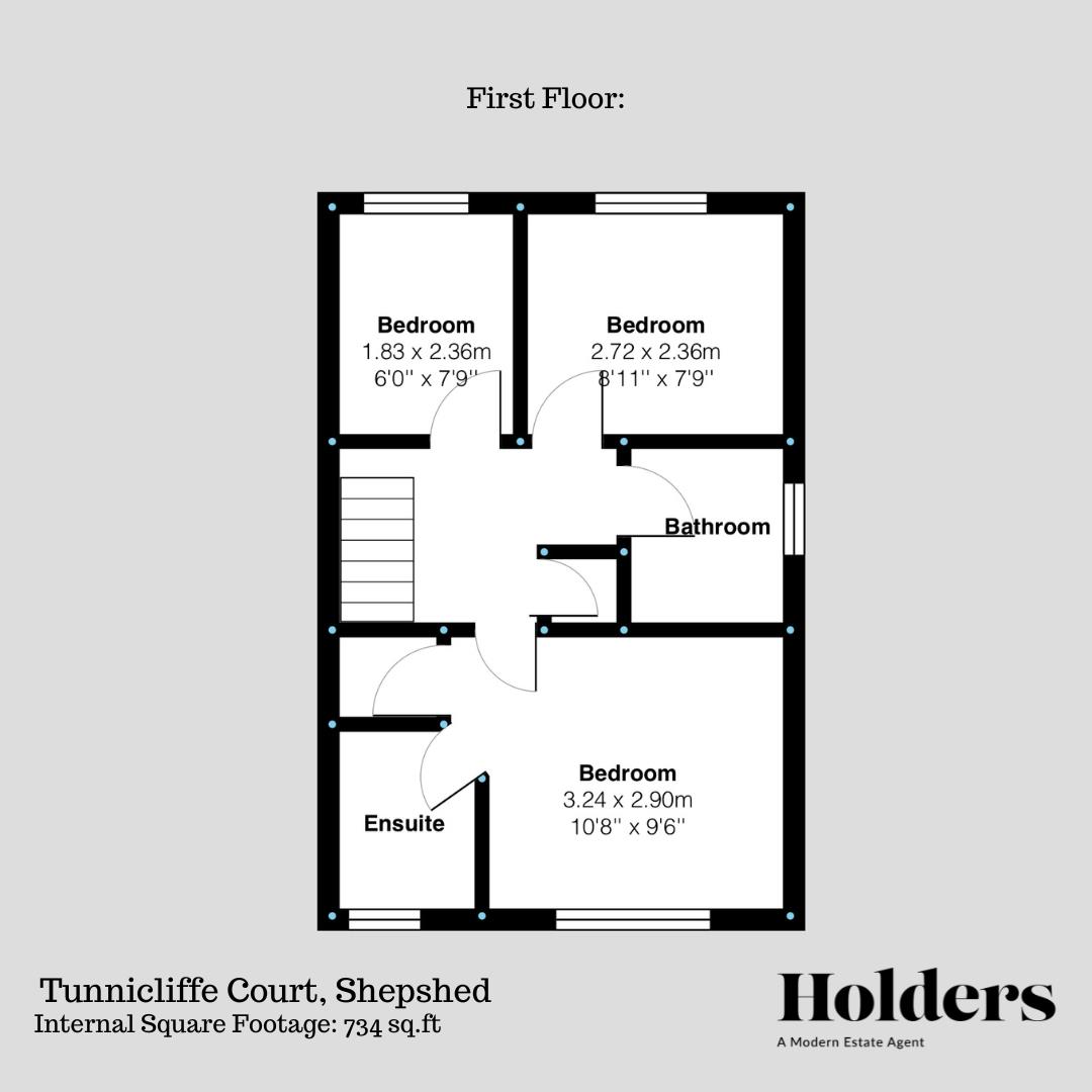 First Floor Floorplan for Tunnicliffe Court, Off Woodpecker Way