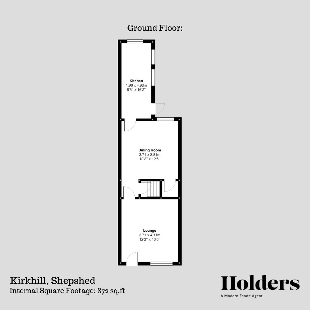 Ground Floor Floorplan for Kirkhill, Shepshed, Loughborough