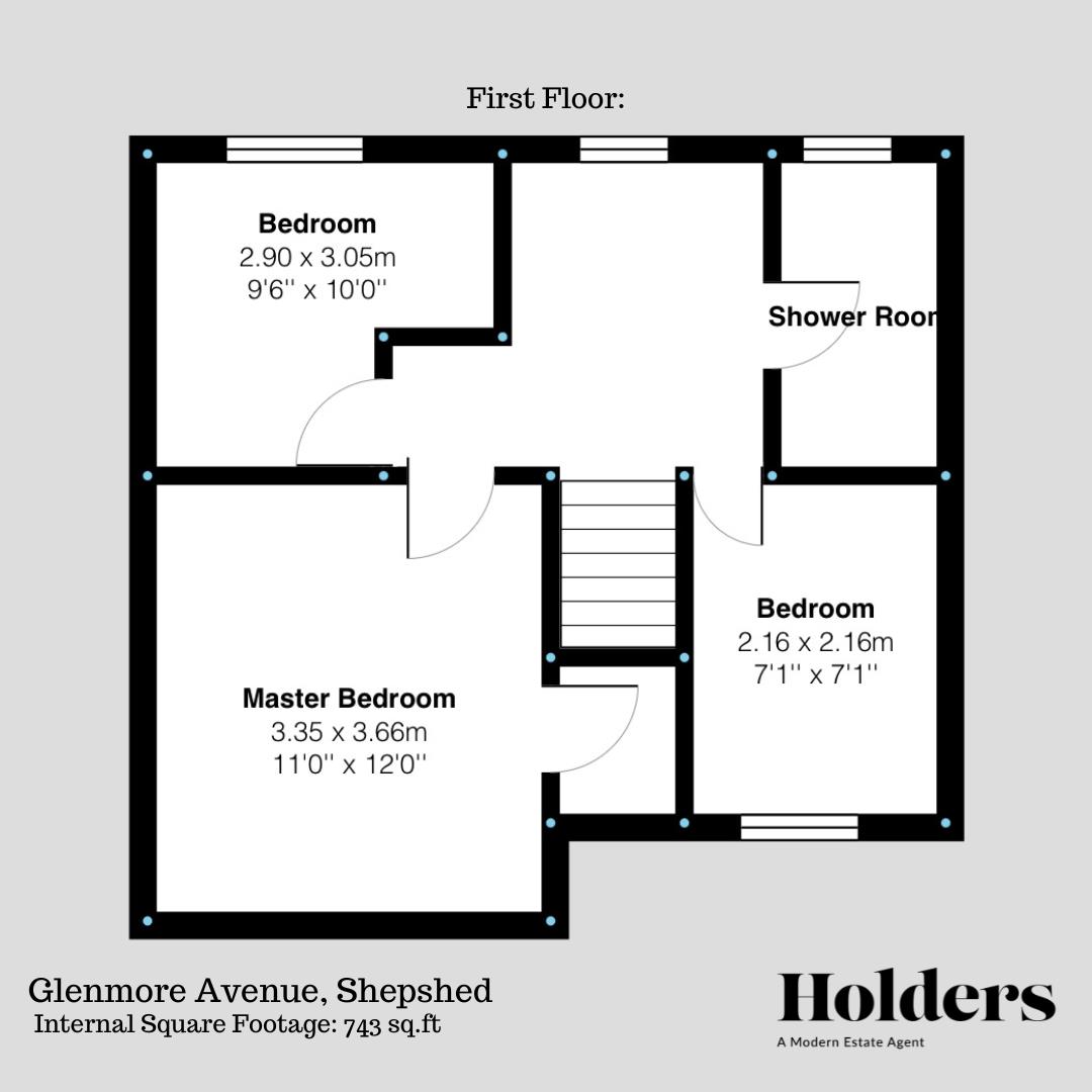 First Floor Floorplan for Glenmore Avenue, Shepshed, Loughborough