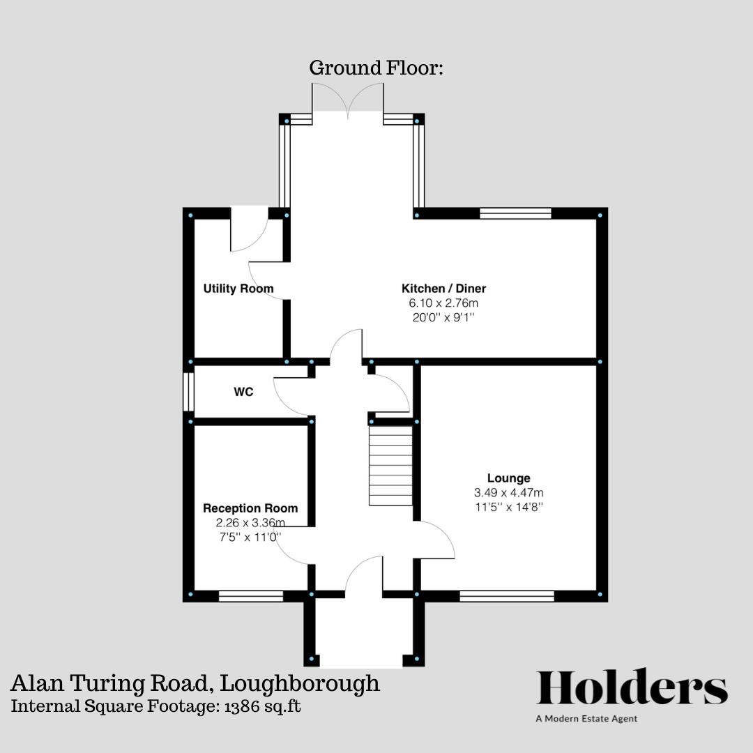 Ground Floor Floorplan for Alan Turing Road, Loughborough