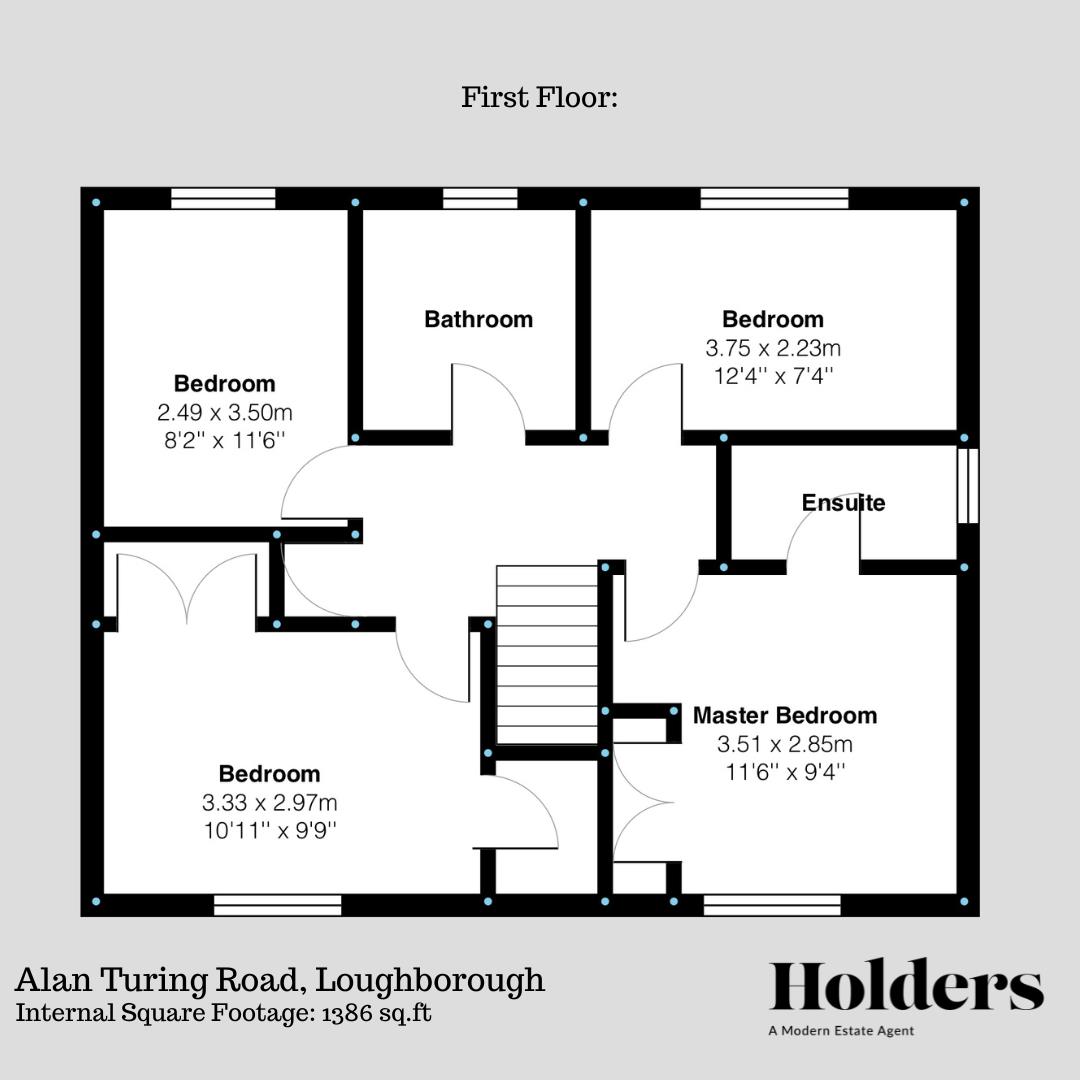 First Floor Floorplan for Alan Turing Road, Loughborough