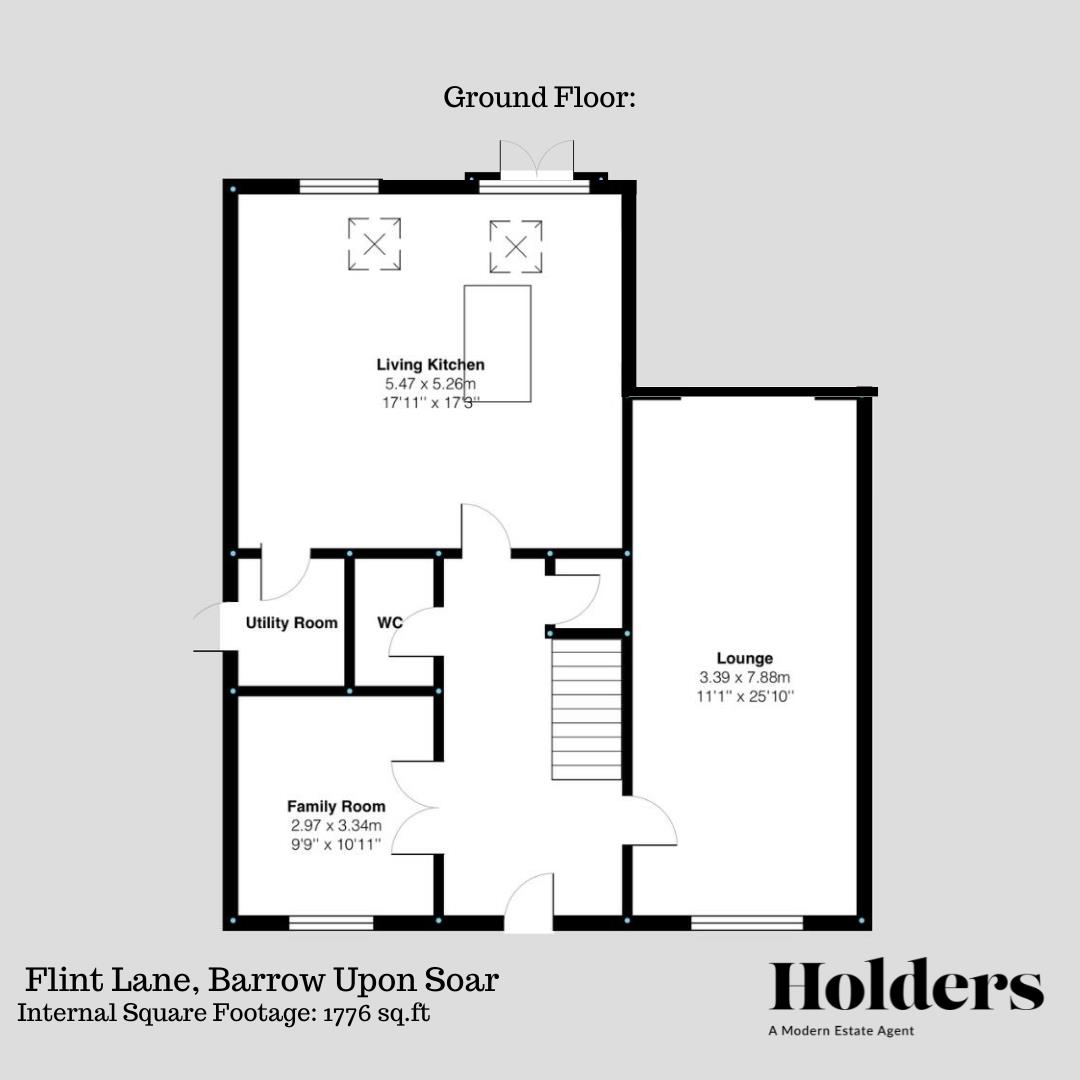 Ground Floor Floorplan for Flint Lane, Barrow Upon Soar, Loughborough