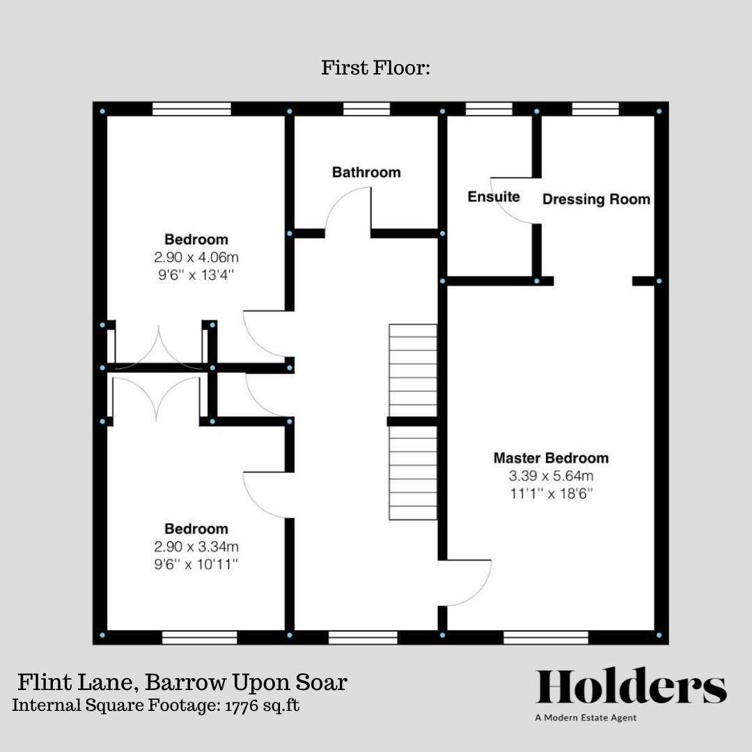 First Floor Floorplan for Flint Lane, Barrow Upon Soar, Loughborough