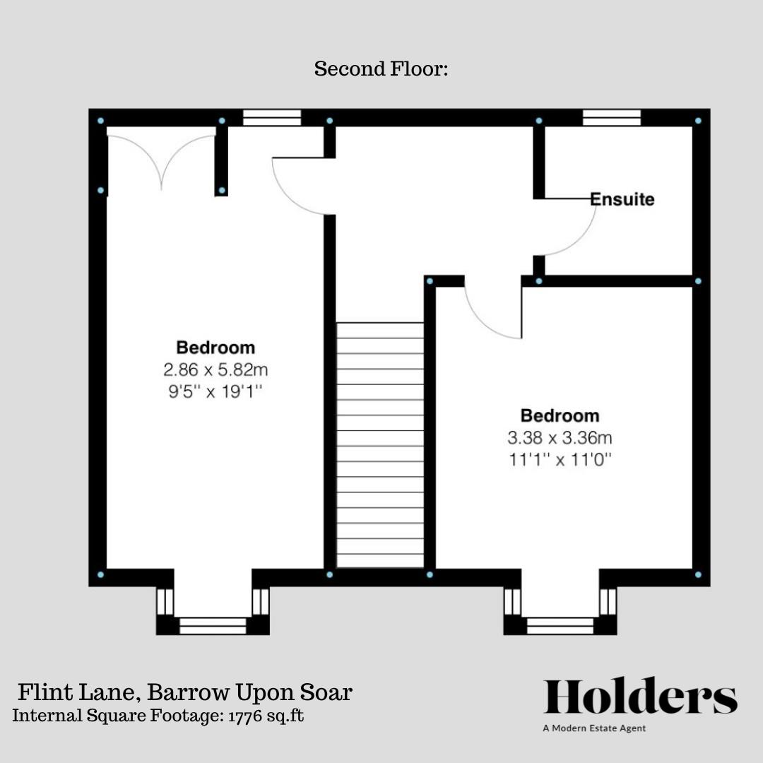 Second Floor Floorplan for Flint Lane, Barrow Upon Soar, Loughborough