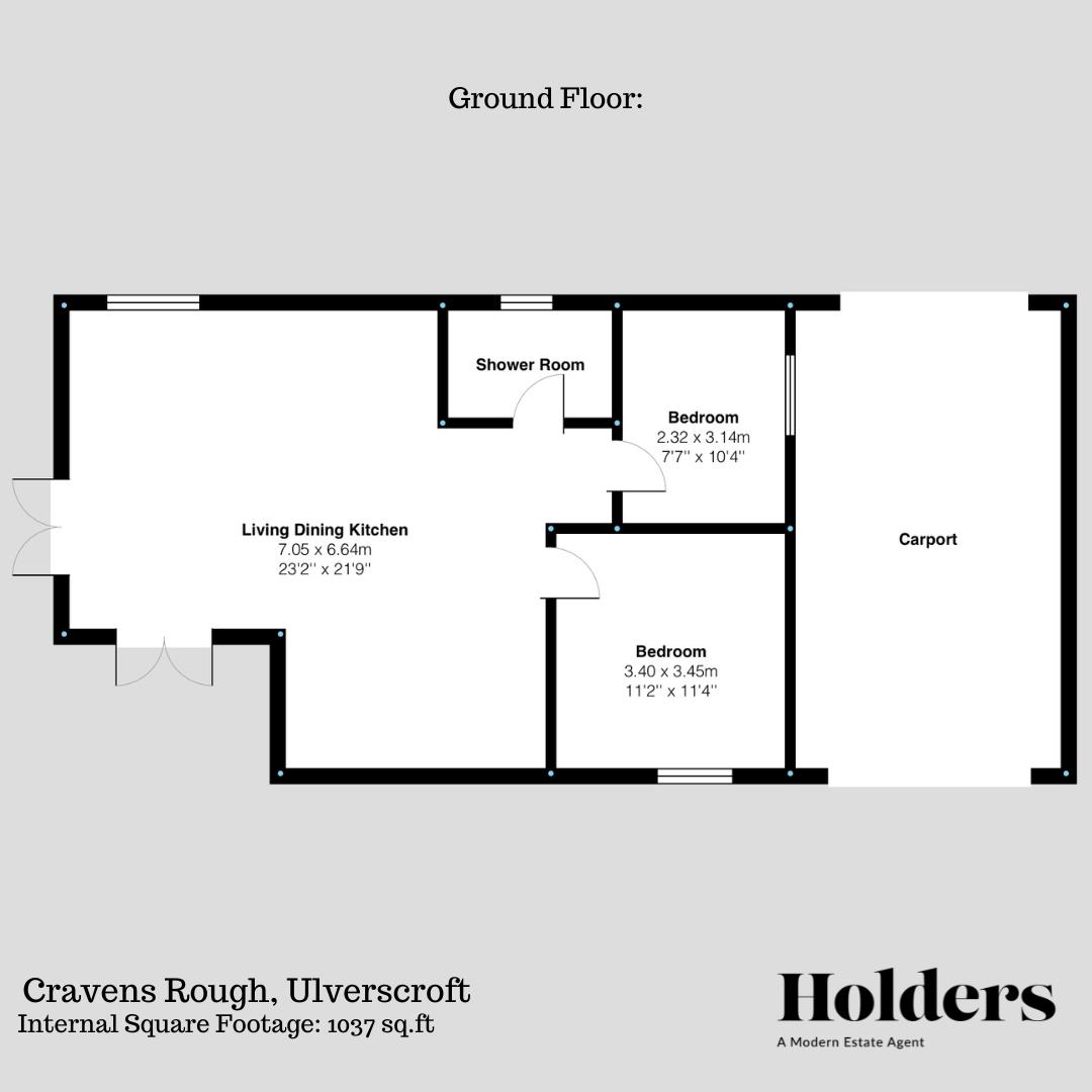 Ground Floor Floorplan for Cravens Rough, Ulverscroft