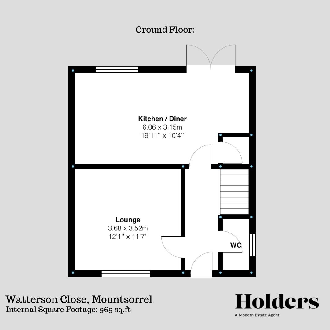 Ground Floor Floorplan for Watterson Close, Mountsorrel, Loughborough