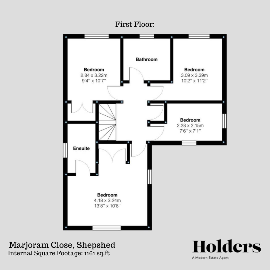 First Floor Floorplan for Marjoram Close, Shepshed
