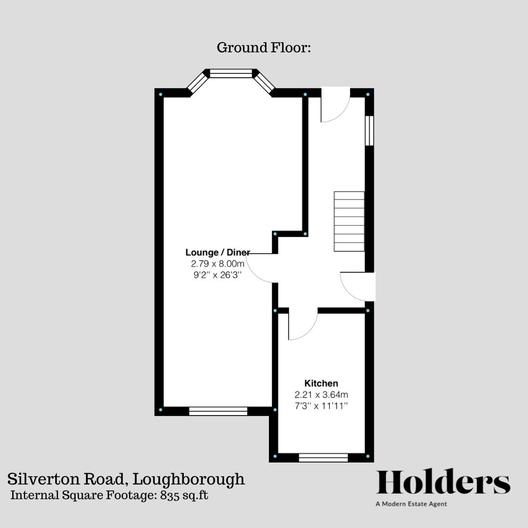 Ground Floor Floorplan for Silverton Road, Loughborough