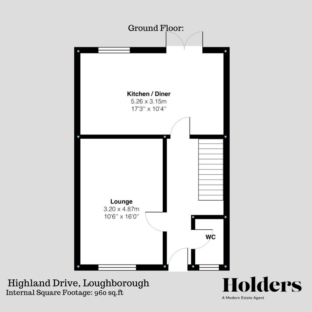 Ground FLoor Floorplan for Highland Drive, Loughborough
