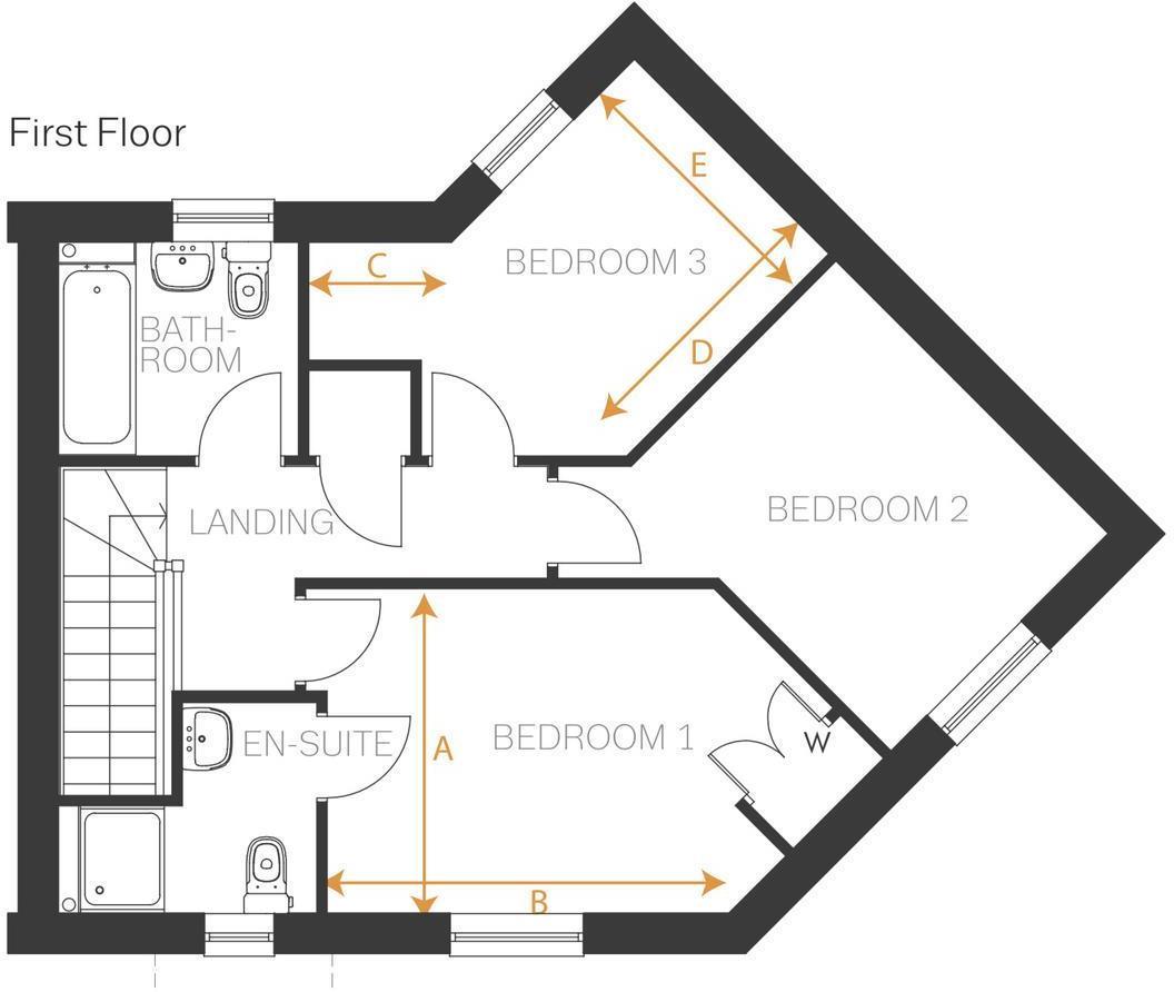 First Floor Floorplan for Newman Close, Loughborough