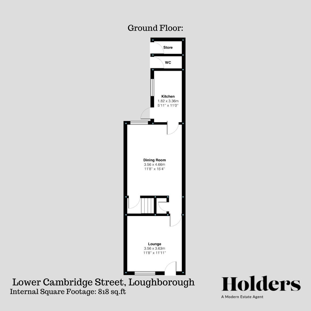 Ground Floor Floorplan for Lower Cambridge Street, Loughborough