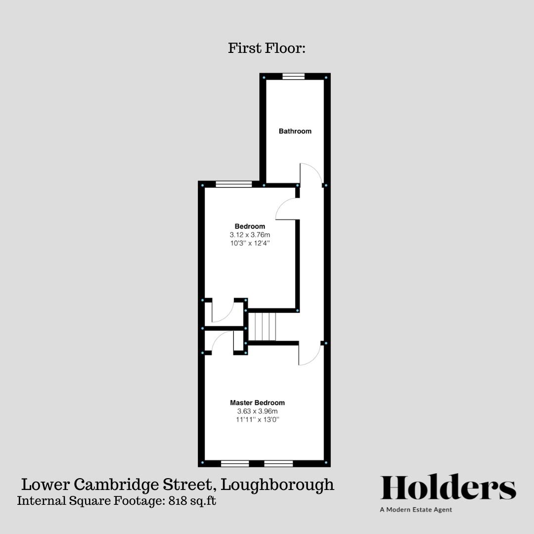First Floor Floorplan for Lower Cambridge Street, Loughborough