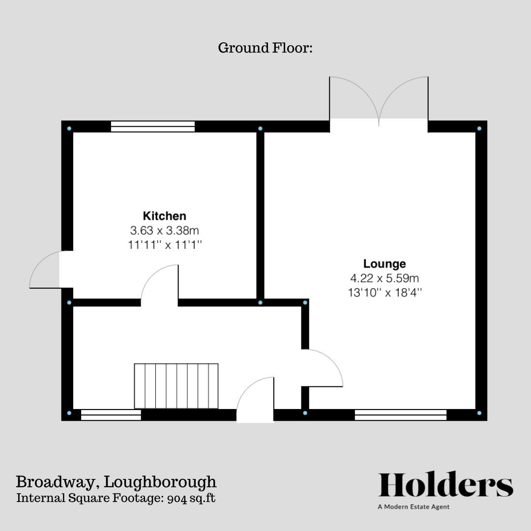 Ground Floor Floorplan for Broadway, Loughborough