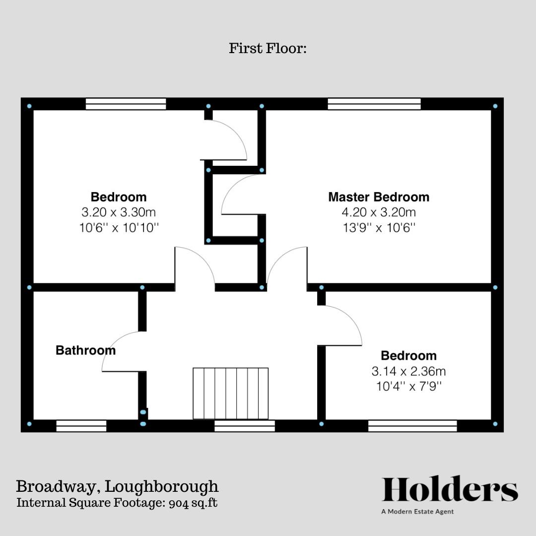 First Floor Floorplan for Broadway, Loughborough
