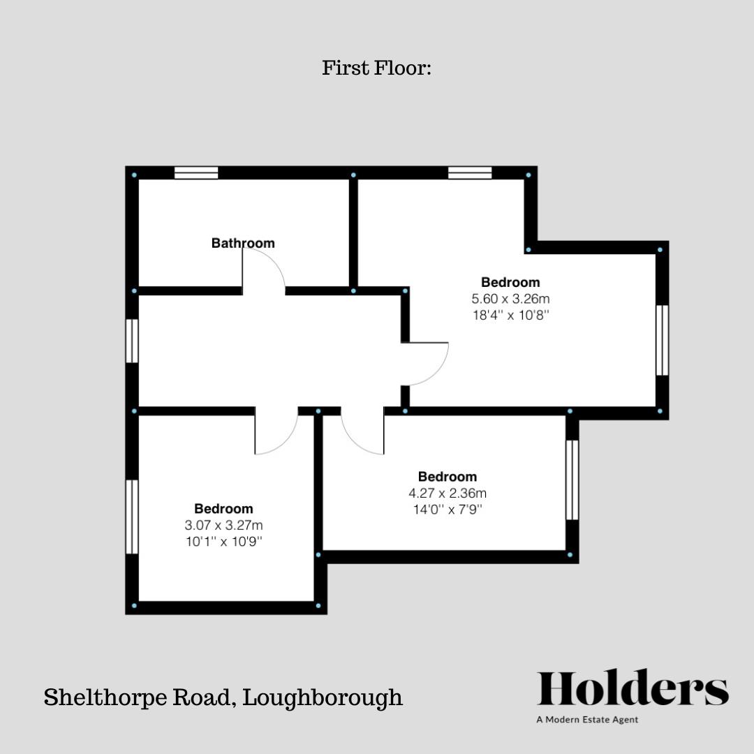 First Floor Floorplan for Shelthorpe Road, Loughborough