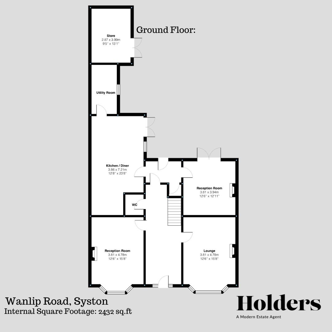 Ground Floor Floorplan for Wanlip Road, Syston, Leicester