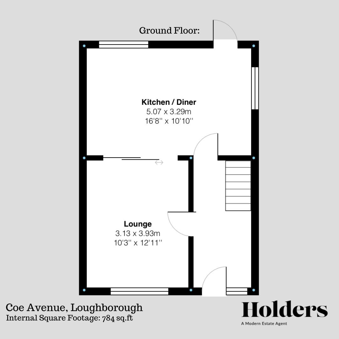 Ground Floor Floorplan for Coe Avenue, Loughborough