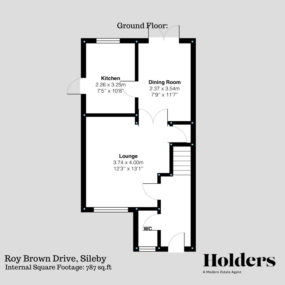 Ground Floor Floorplan for Roy Brown Drive, Sileby, Loughborough
