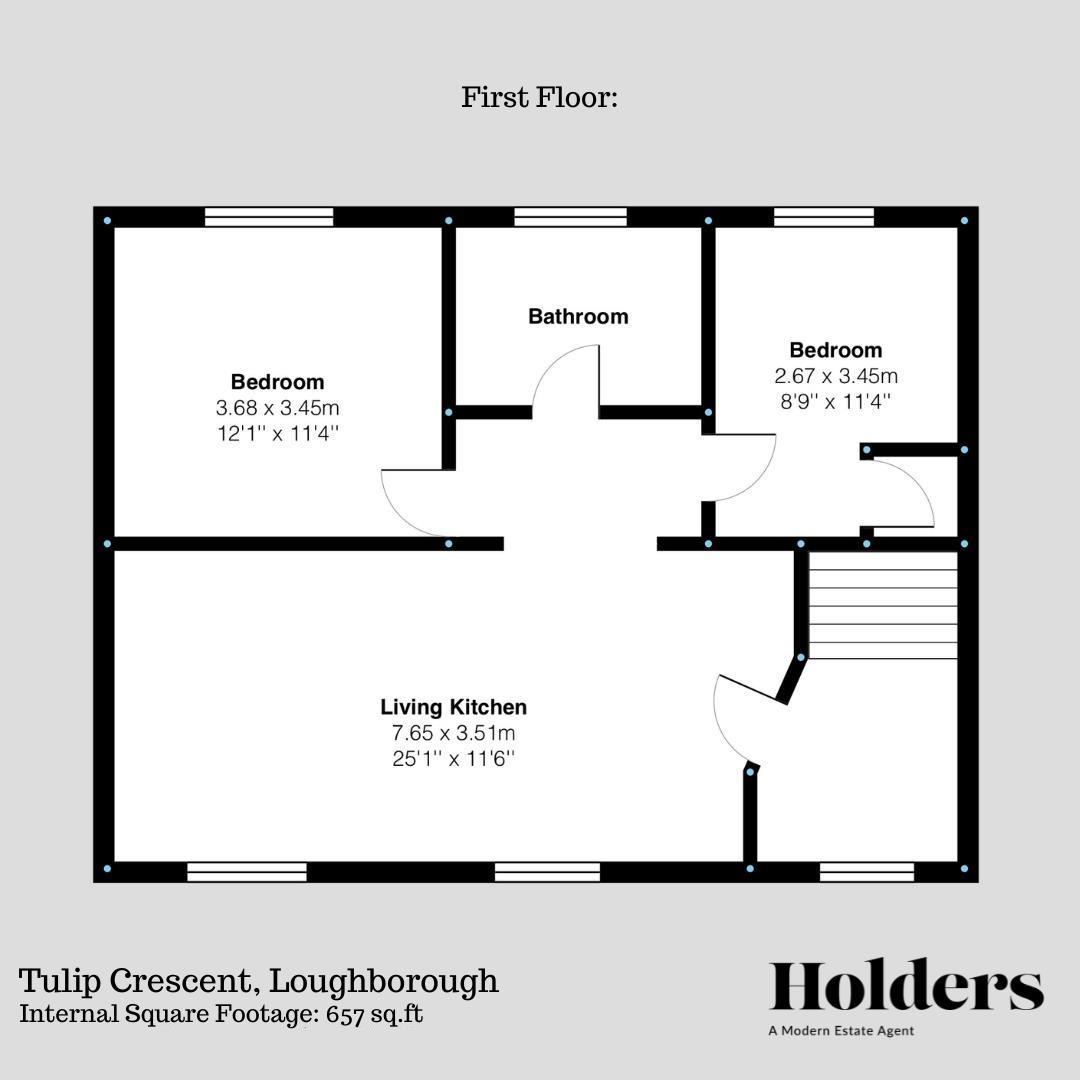 First Floor Floorplan for Tulip Crescent, Loughborough