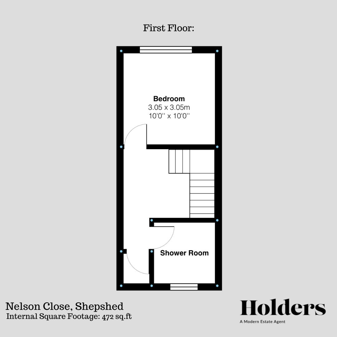 First Floor Floorplan for Nelson Close, Shepshed, Loughborough