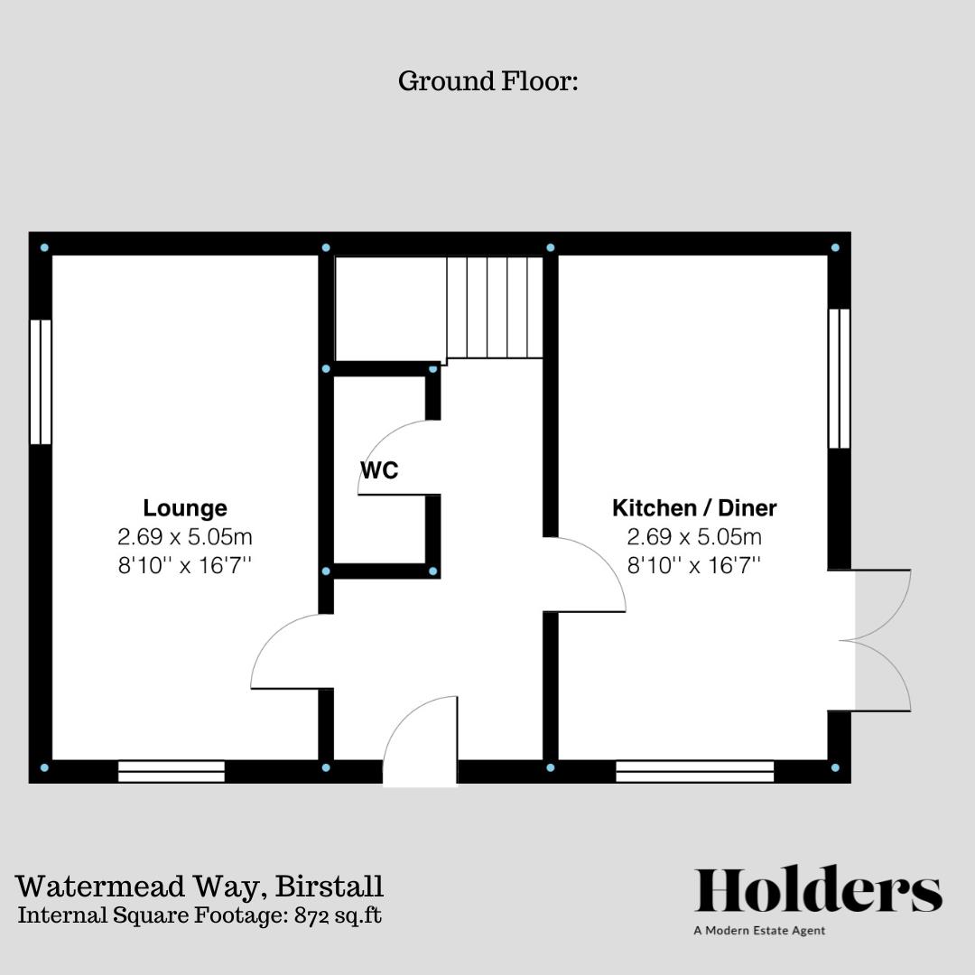 Ground Floor Floorplan for Watermead Way, Birstall, Leicester