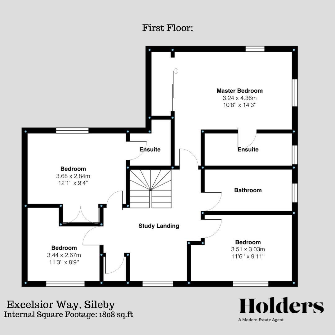 First Floor Floorplan for Excelsior Way, Sileby