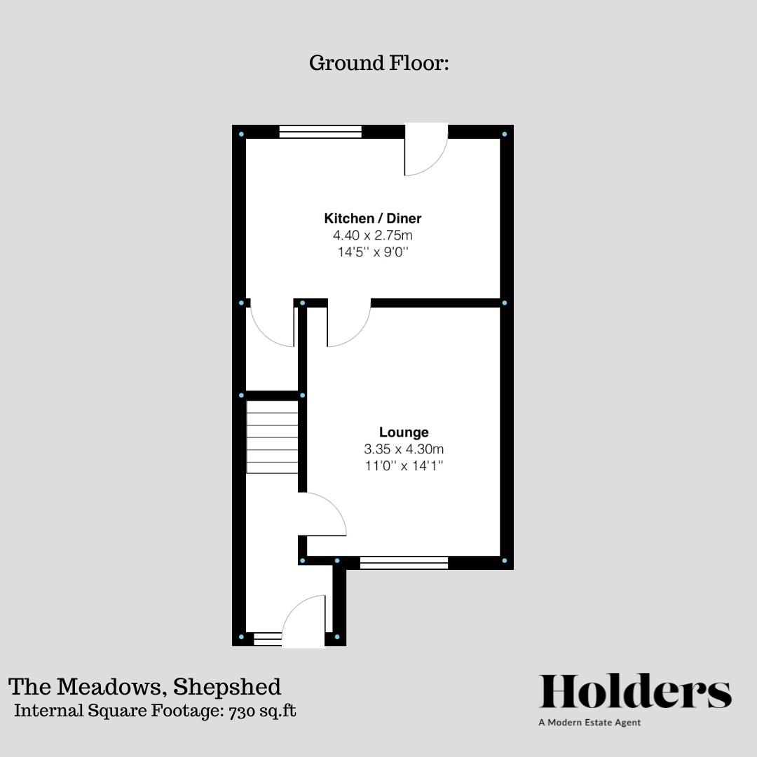 Ground Floor Floorplan for The Meadows, Shepshed, Loughborough