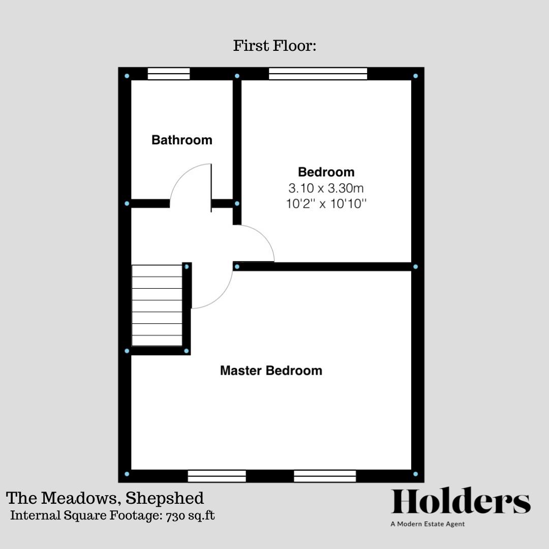 First Floor Floorplan for The Meadows, Shepshed, Loughborough