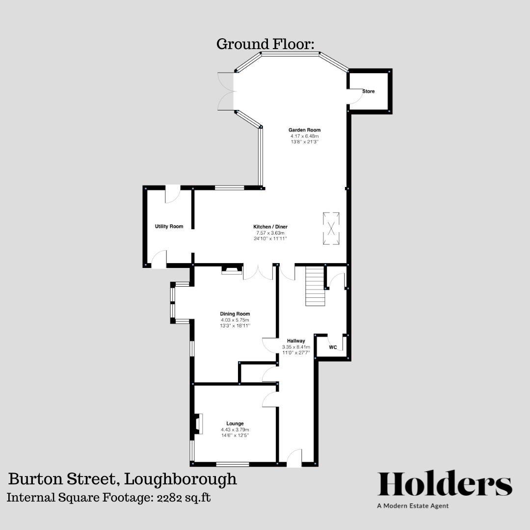 Ground Floor Floorplan for Burton Street, Loughborough