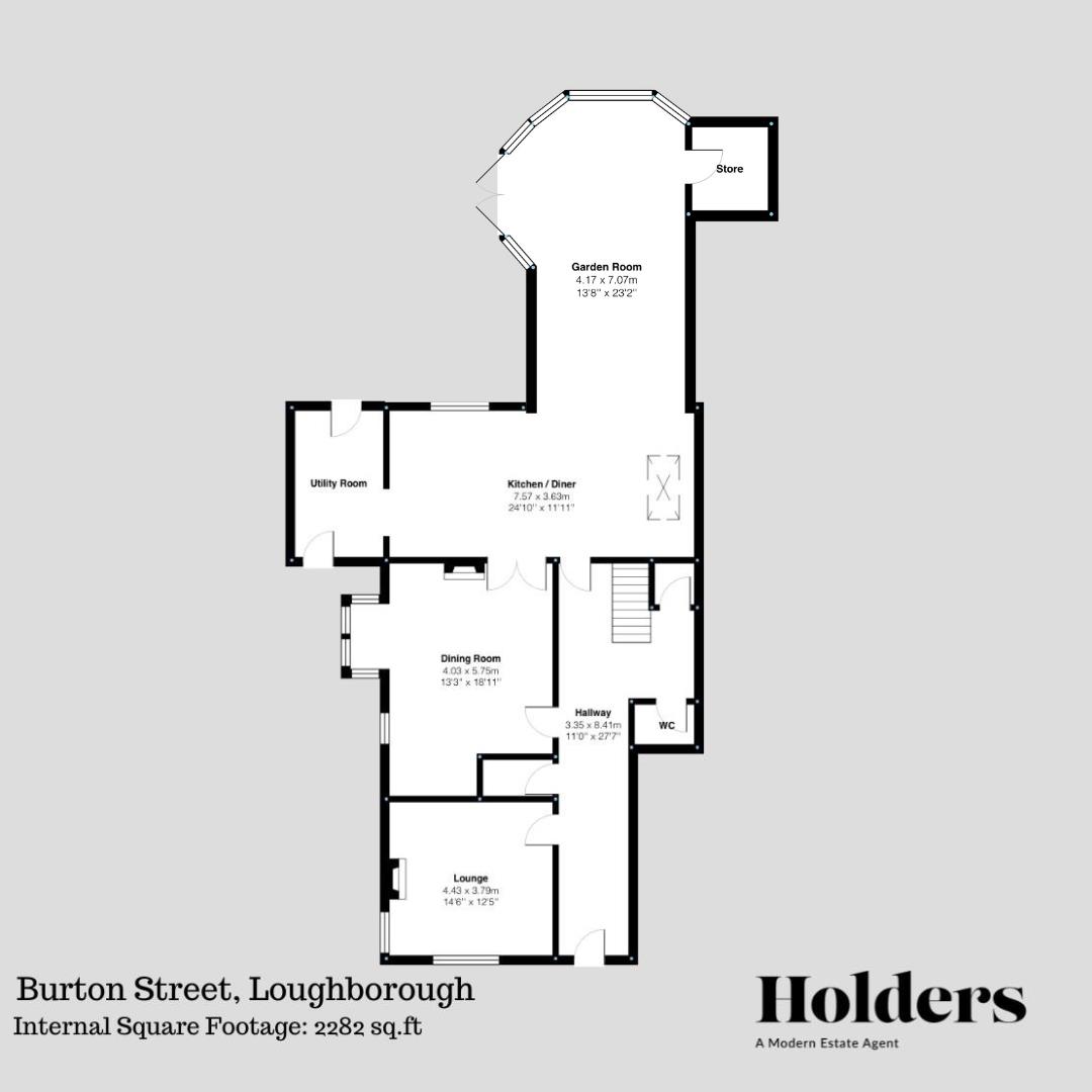 Ground Floor Floorplan for Burton Street, Loughborough