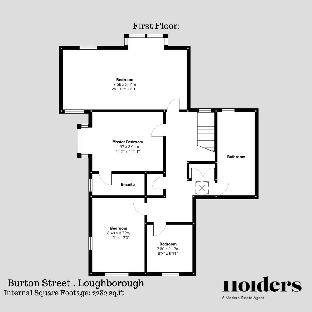 First Floor Floorplan for Burton Street, Loughborough