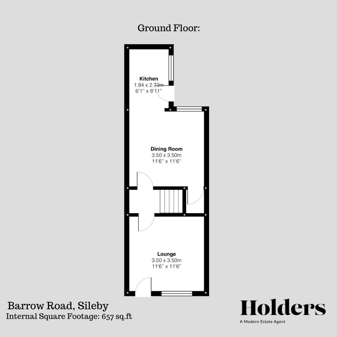 Ground Floor Floorplan for Barrow Road, Sileby, Loughborough