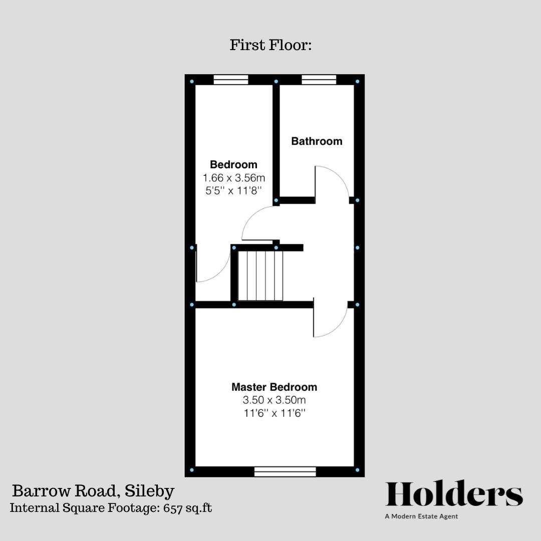 First Floor Floorplan for Barrow Road, Sileby, Loughborough