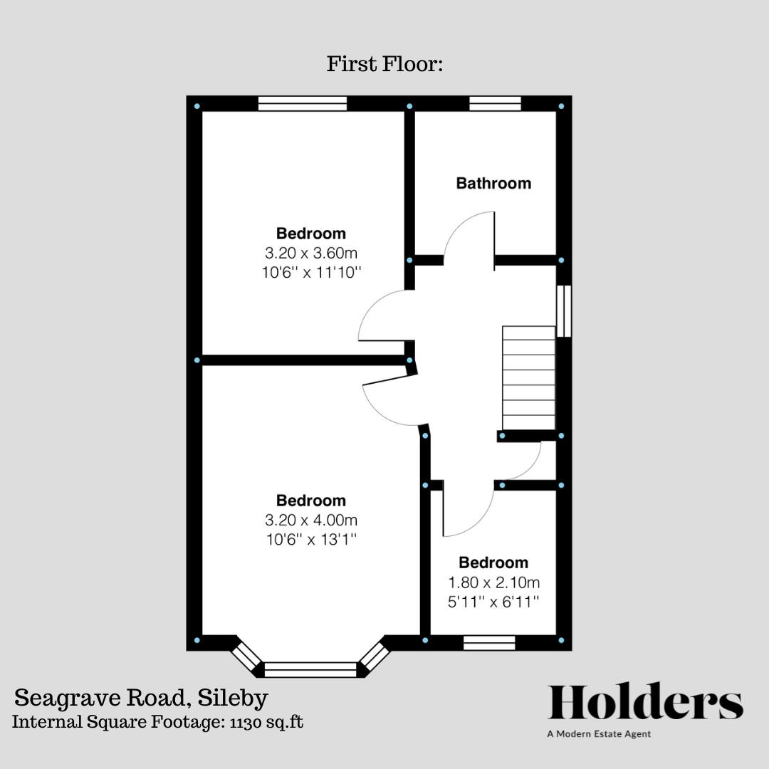 First Floor Floorplan for Seagrave Road, Sileby, Loughborough
