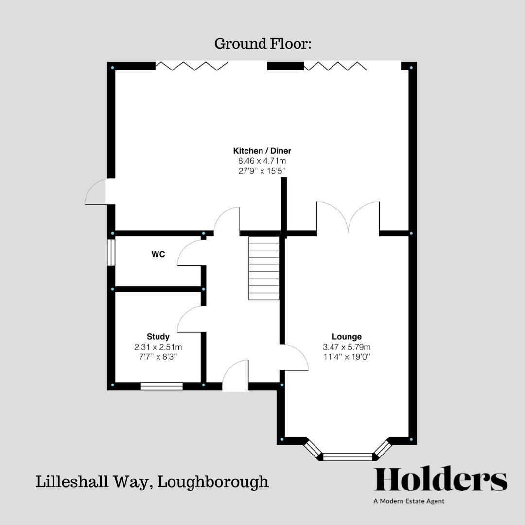 Ground Floor Floorplan for Lilleshall Way, Loughborough